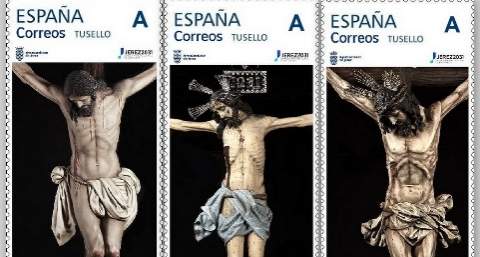 Correos convierte im&aacute;genes de Cristos de la Semana Santa jerezana en sellos