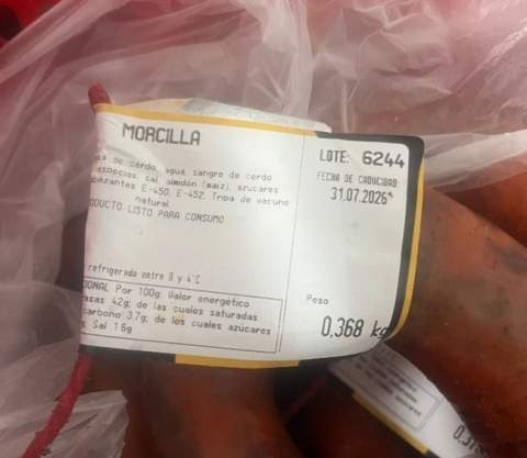 Alerta alimentaria por listeria en lotes de chicharr&oacute;n y morcilla de la empresa Jupe Jerez SL