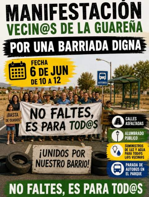 Los vecinos de La Guare&ntilde;a anuncian una concentraci&oacute;n y corte de la A-2003 para reclamar mejoras en la barriada