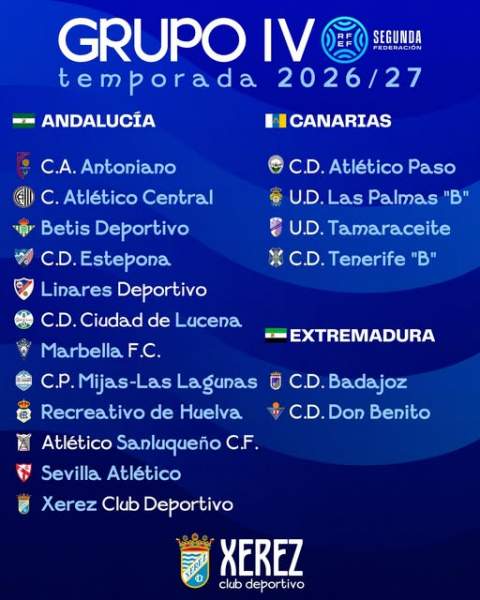 Definido el Grupo IV de Segunda Federaci&oacute;n para la temporada 2026/27