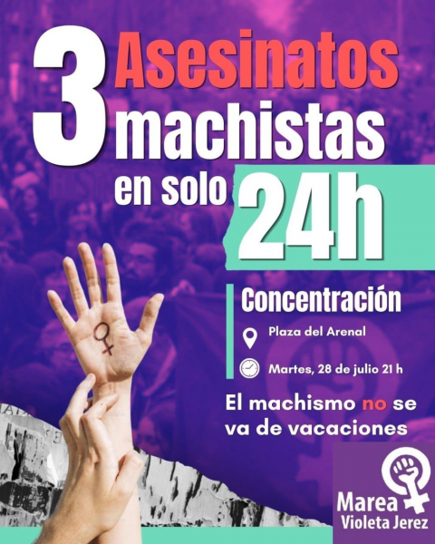 Marea Violeta Jerez convoca una concentraci&oacute;n este martes en el Arenal ante los &uacute;ltimos asesinatos machistas