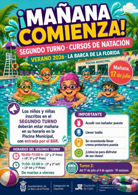 Arranca el segundo turno de los cursos de nataci&oacute;n de verano en La Barca de la Florida