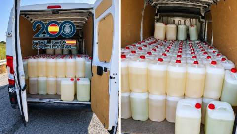 Interceptan 4.250 litros de combustible en una furgoneta robada que circulaba hacia Jerez